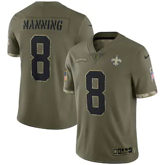 mens nike archie manning olive new orleans saints 2022 salu